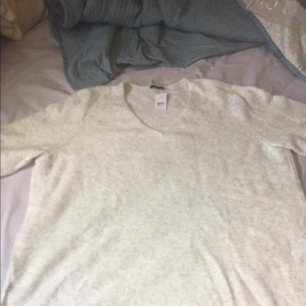 Cozy knit v-neck tunic sweater by Ann Taylor